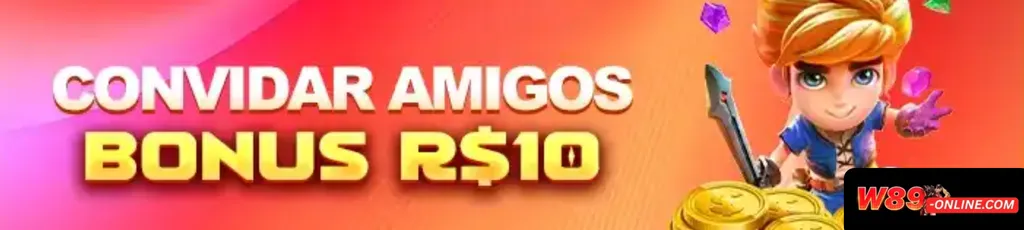 Banner promocional do W89 Cassino com bônus de boas-vindas