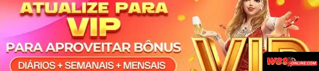 Banner promocional do W89 Cassino com bônus de boas-vindas