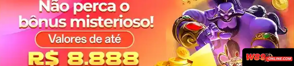 Banner promocional do W89 Cassino com bônus de boas-vindas