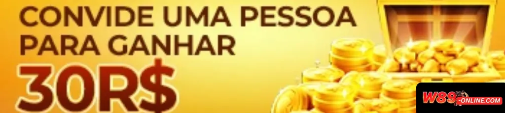 Banner promocional do W89 Cassino com bônus de boas-vindas